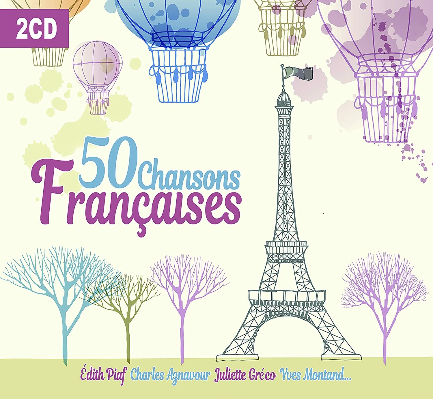 50 Canzoni Francesi, La Vie en Rose, Les Feuilles Mortes, Douce France, 2 CD