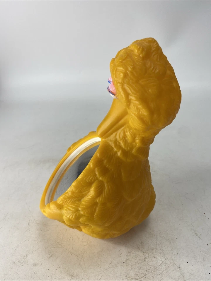 Espejo musical vintage Sesame Street Big Bird juguete 1971 plástico moldeado bebé 8,5" Foto 2 de 4