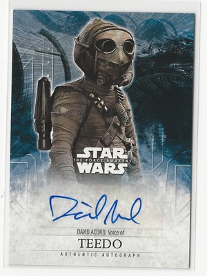 David Acord / Teedo 2016 Topps Star Wars Force Awakens Series 2 Autograph Card