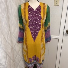 Pakistani Indian Three Pieces Suit.Brand Sana Safinaz .Multicolor .