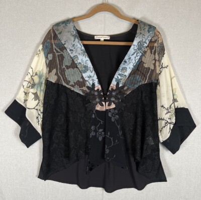 Spencer Alexis Lace Kimono Jacket Womens L Crochet Lace Fairy Whimsigoth Boho