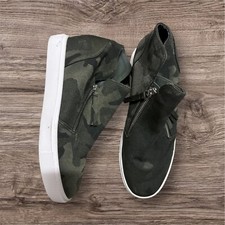 Steve Madden Glaammar Zip Up Shoes Size 9 Camo Platform Sneaker