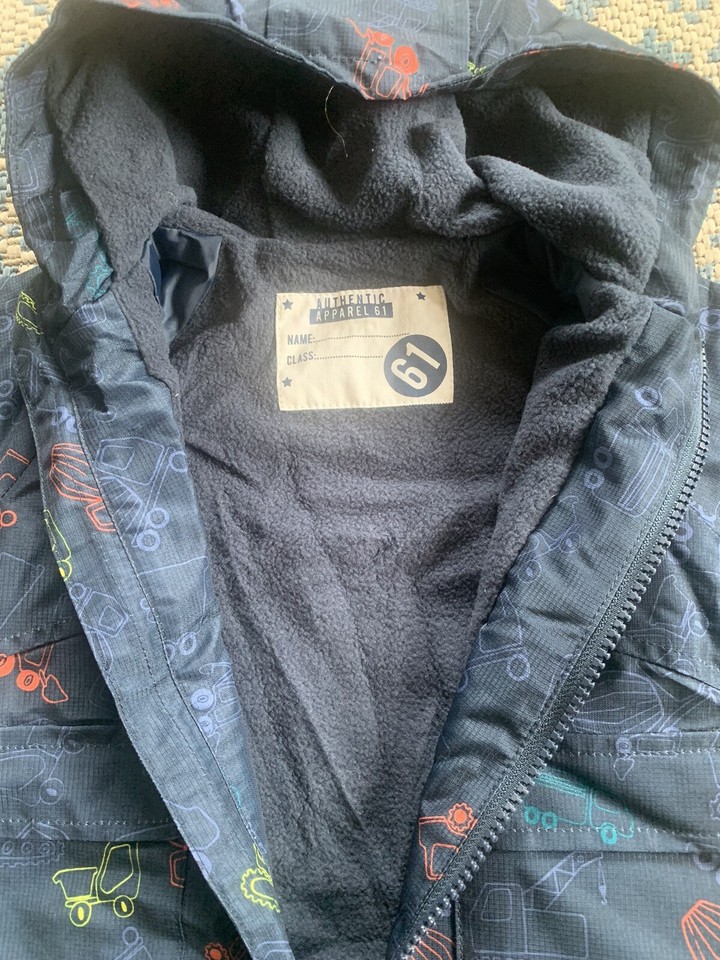 Baby Boys 912 Months Hooded Fleece Lined Rain Coat Jacket NEW, Navy