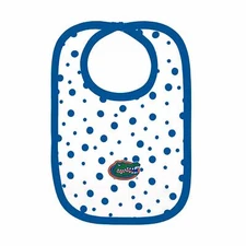 Florida Gators Polka Dot Bib Newborn Baby 100% Cotton Zelcro Closure NEW