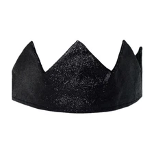 Black Glitter Sparkle Crown ~ KING QUEEN PRINCE PRINCESS GOTHIC COSTUME PARTY 