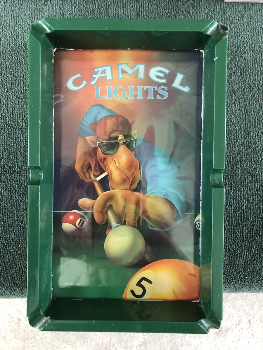1992 Vintage Camel Lights Joe Cool Ashtray Green Billiard Pool