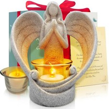 OakiWay Memorial Gifts Angel Figurines Tealight Candle Praying