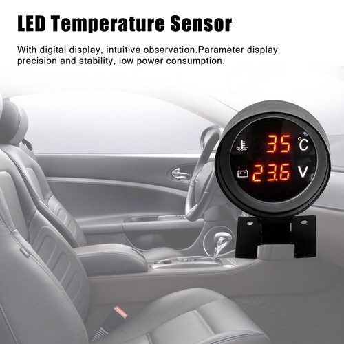 Round Led Digital Car Truck Water Temp Gauge Temperature Sensor Temperatura F2X5 - Picture 6 of 6