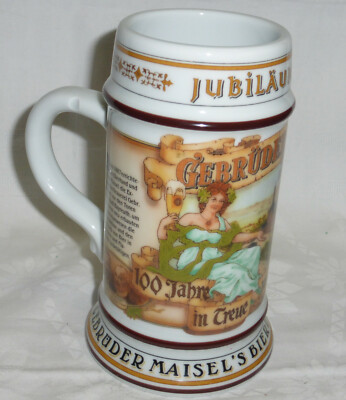 Jubiläumskrug 100 Jahre Bierbrauerei Gebrüder Maisel's Bierkrug Bayreuth 1887