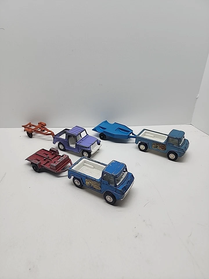 Lot Of 3 Vintage Tootsie Toy 1969 Pick-up  + 3 Trailer Made in USA Wheelie Wagon - Image 2 of 4