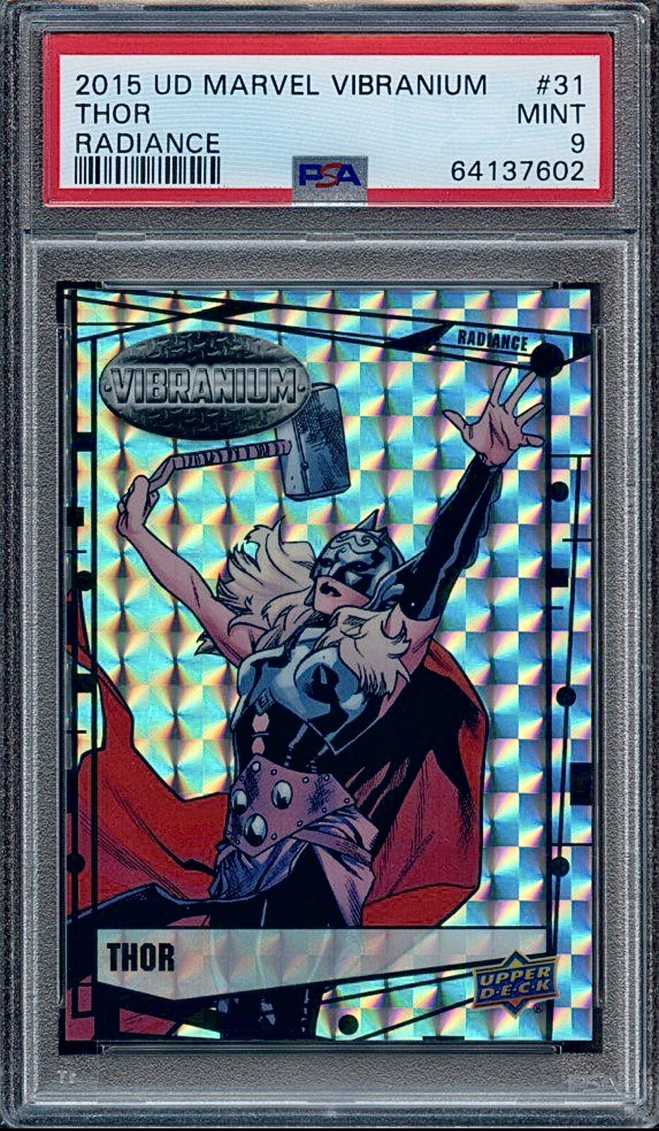 2015 UD Marvel Vibranium Radiance /50 #31 Thor PSA 9 🌟 🔥RARE🔥