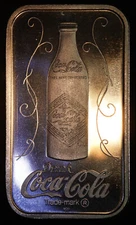 1976 Coca-Cola Chicago IL World Wide Mint 75th Anniv 999 FINE Silver bar C4086