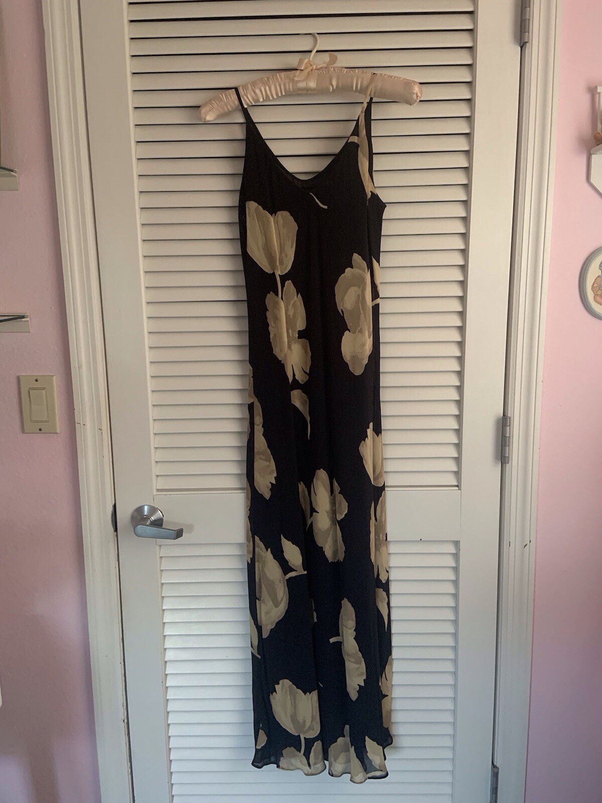 Black Floral Spaghetti Strap Sheath Dress with Matching Jacket with Tags