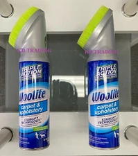 (2-Pack) Woolite CARPET UPHOLSTERY Foam Cleaner Odor Stain Remover with Brush 