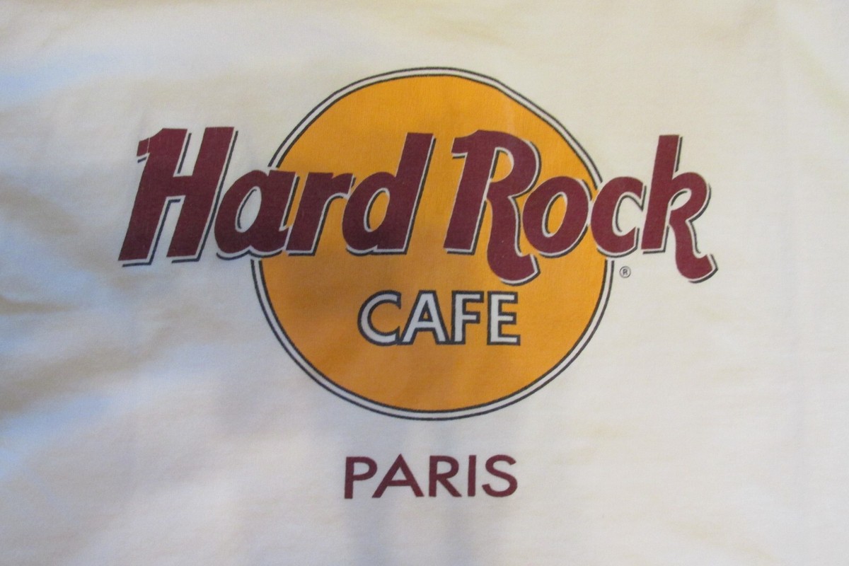 Vintage 90s Hard Rock Cafe Paris off white T Shirt Sz. X-large