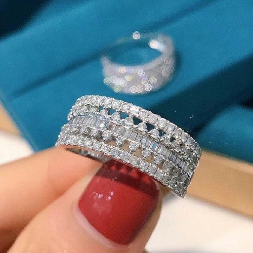 Fashion 925 Silver Plated,Gold Plated Ring Cubic Zircon Women Jewelry Sz 6-10 - Picture 5 of 34
