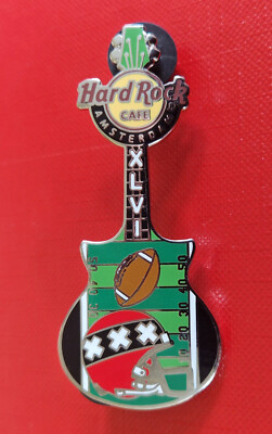 HRC Hard Rock Cafe Amsterdam Super Bowl XLVI 2012 Football Helmet Guitar LE200