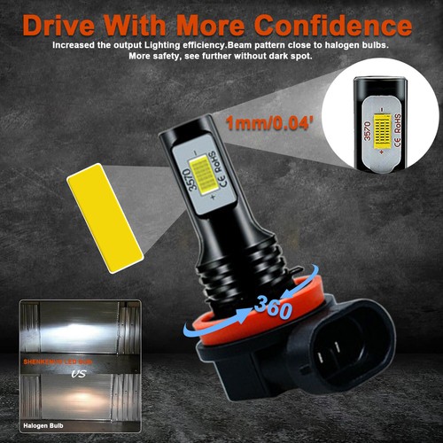 Pour DODGE Dart 2013 2014 2015 -4x LED Phare Hi/Lo faisceau + Kit Ampoules Brouillard Blanc - Photo 11/12