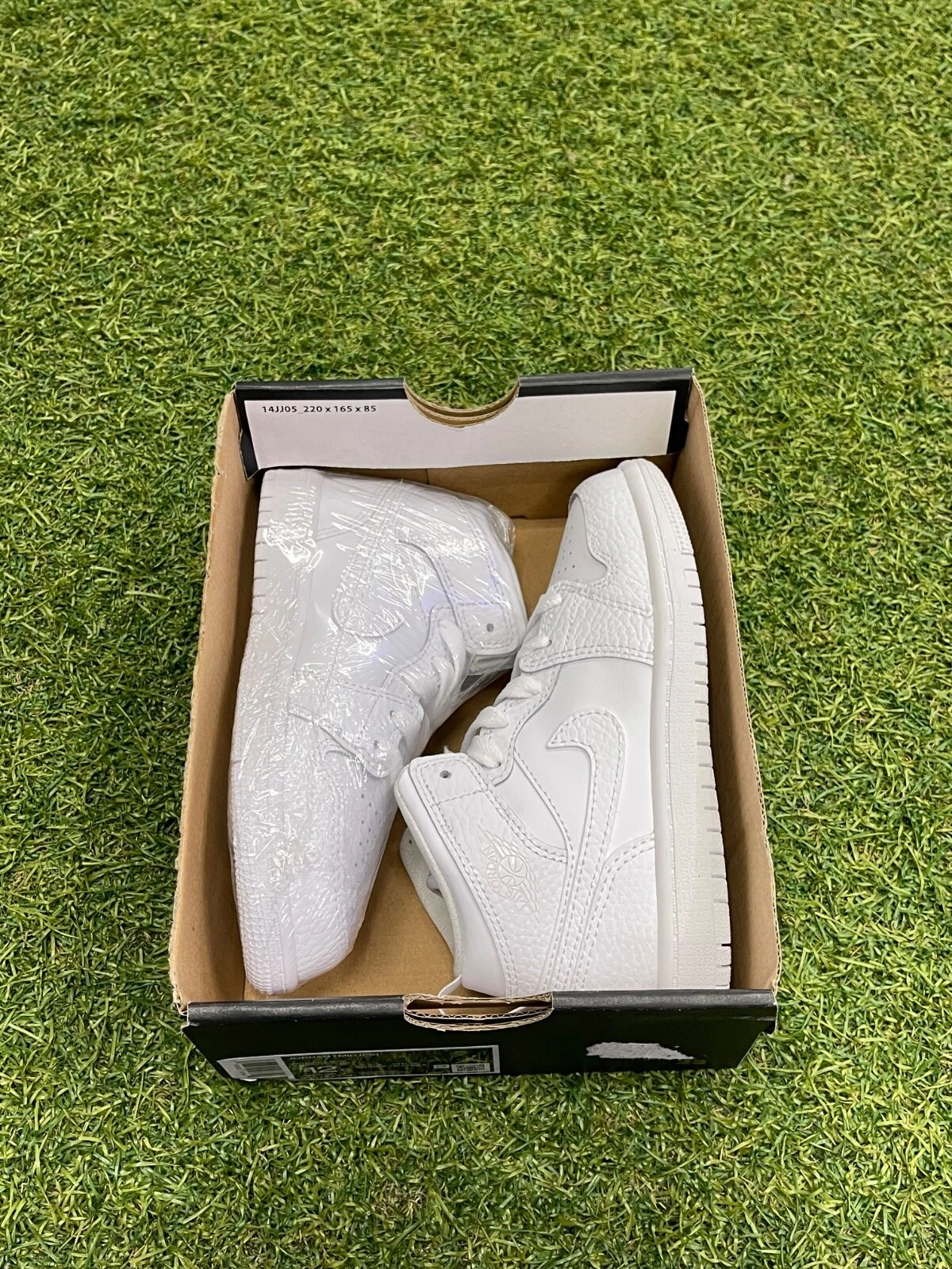 Nike Air Jordan 1 Mid Triple bianche (PS) taglia 11 5 UK unisex prescolare