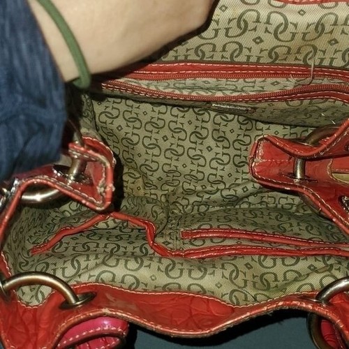 Guess Vintage Pink Rose Periwinkle 60's Chunky Shoulder Bag 12.5" wide - Picture 8 of 14