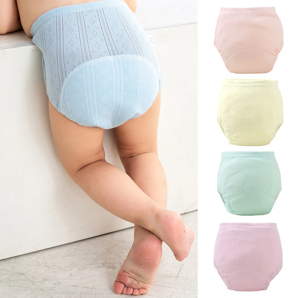 Baby Infant Waterproof Reusable Cotton Kids Potty Training Pants Nappy Boy  Girls