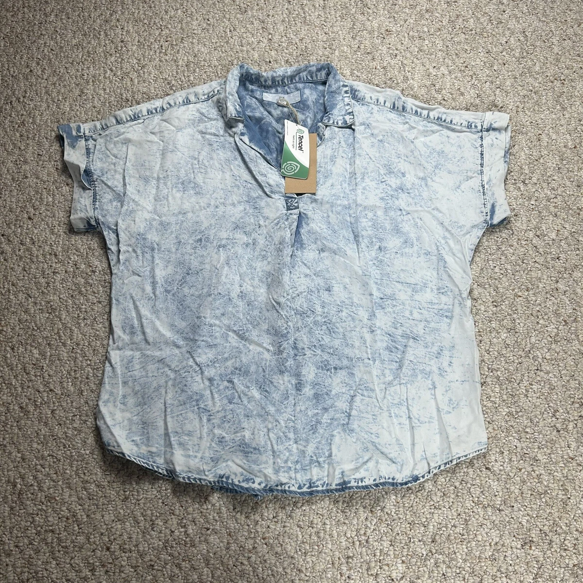 Acid wash denim shirt cheap womens