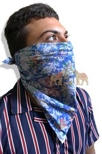 Hand Block Print Cotton Hippie Square Scarf Set 24 Pcs Face Scarves Unisex Boho