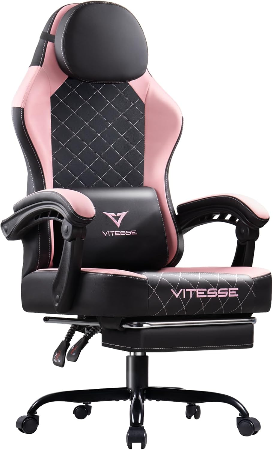 PUKAMI Gaming Chair with Footrest,Ergonomic Gamer Chair for Adults, Racing Style