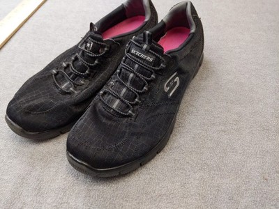 Skechers Shoes Womens 9.5 39.5 Black Mesh Slip On Walking Sneakers SN 12157