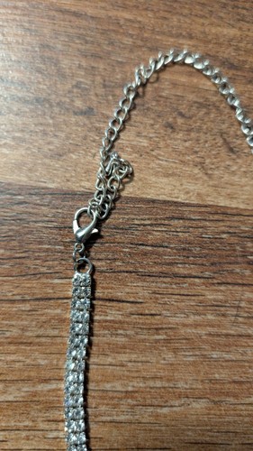 Vintage Crystal Necklace with Clear and Red Rhinestones - Picture 3 of 5