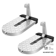 Car Door Step,Folding Aluminum Alloy Step,Universal Fit Roof Silver-2PCS