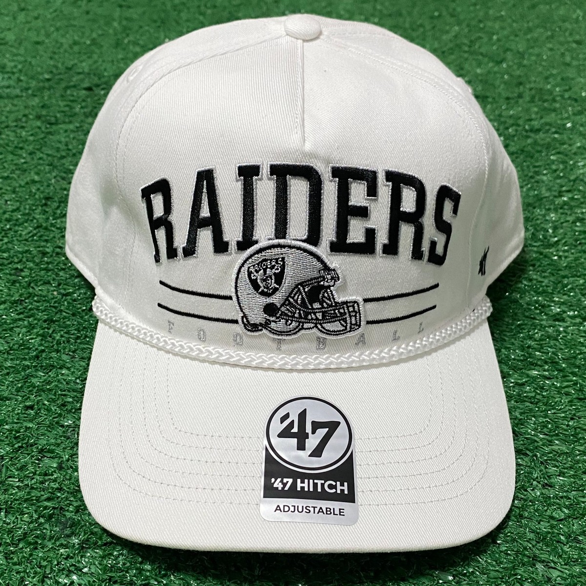 Las Vegas Raiders NFL '47 Brand White Script Rope Hitch Snapback
