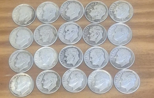 (20) Roosevelt Dime Lot - 90% Silver 1960s