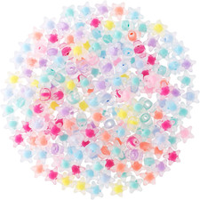 180 PCS Acrylic Star Shape Beads, Star Shape Charming Beads, Colorful Frosted Ac