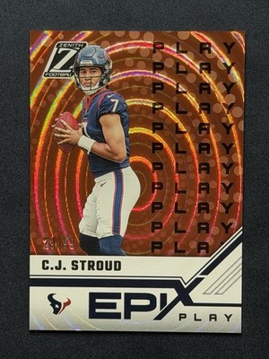 2023 Panini Zenith - Epix Orange MINT C.J. Stroud Rookie Play /99 (RC) Texans