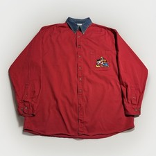 Vintage Disney Catalog Mickey Goofy Denim Collar Shirt XL Hong Kong