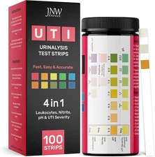 JNW Direct 4-in-1 UTI Test Strips - 100ct Urine Test Strips, Quick and Easy,