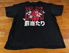 Bad End Shirt Mens XL Crewneck Anime Manga TV Show Spencers Gifts Black