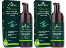 NOVEHA Demodex Eyelid Cleanser Foam | Extra Strength Tea Tree Oil 2 Pack 