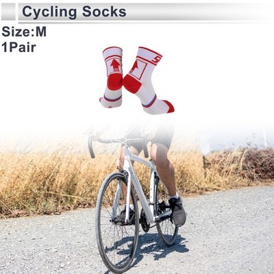 Radfahr Socken Schweißabsorbierend Anti-Reibung Unisex Rot Weiß 1 Paar