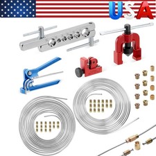Car Brake Line Repair Kit 316 14 25 Ft Pipe Single Flaring Tool Nuts Fitting