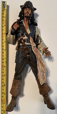 Disney/ NECA Figure, 18  Capt Jack Sparrow, Talking, With Sword And Pistol, VG