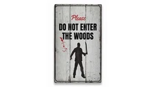 Do Not Enter the Woods Rustic Distressed Sign, Personalized Wood Sign