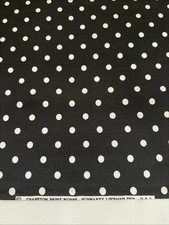 100 Cotton Fabric By The Yard - White Polka Dot On Black - 45 Wide