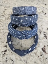 4 Denim Blue Knotted Headbands for Women Girls Womens Hairbands Fashion...