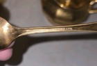 Beautiful 1943 Gold wheeling decorating glass china teapot  cream & sugar Spoon — photo 4