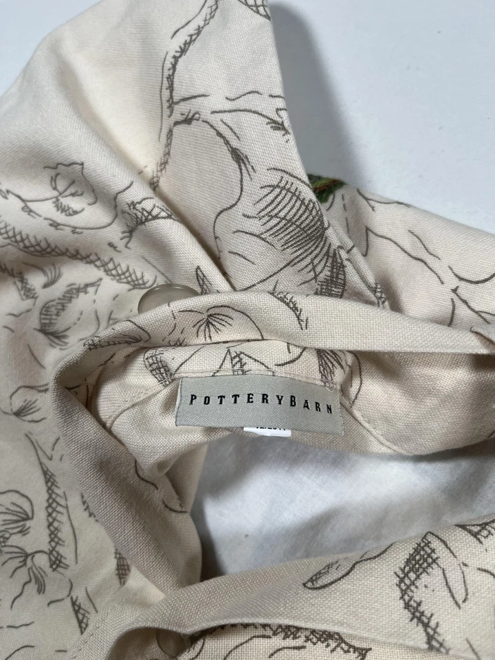 Capa de travesseiro Pottery Barn Crewel bordada pássaro botânico botão atrás - Imagem 3 de 4