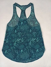 Lululemon  Tech Racerback Tank Top Sz 2/4 Teal Green Stretch Yoga Gym Run Breath