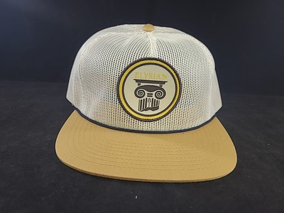 Elysian Brewing Company Beer Snapback Trucker Hat Rope Tan Off White Mesh 