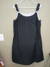 Ann Taylor Loft Size 12 Black Lace Like Overlay Knee Length Dress Sleeveless Zip